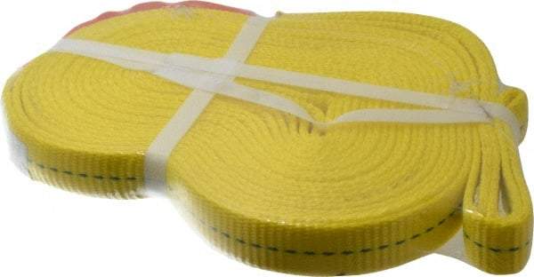 Lift-All - 16' Long x 1" Wide, 3,200 Lb Vertical Capacity, 1 Ply, Polyester Web Sling - 2,500 Lb Choker Capacity, Yellow - USA Tool & Supply