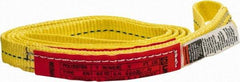 Lift-All - 4' Long x 1" Wide, 3,200 Lb Vertical Capacity, 1 Ply, Polyester Web Sling - 2,500 Lb Choker Capacity, Yellow - USA Tool & Supply