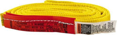 Lift-All - 6' Long x 1" Wide, 3,200 Lb Vertical Capacity, 1 Ply, Polyester Web Sling - 2,500 Lb Choker Capacity, Yellow - USA Tool & Supply