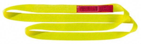 Lift-All - 16' Long x 3" Wide, 16,300 Lb Vertical Capacity, 2 Ply, Nylon Web Sling - 13,000 Lb Choker Capacity, Yellow - USA Tool & Supply