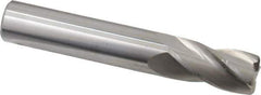Made in USA - 1/2", 4 Flute, Single End, Solid Carbide, 0.06" Corner Radius End Mill - 3" OAL, 30° Helix, Right Hand Flute, 1" LOC, Right Hand Cut - USA Tool & Supply
