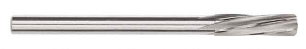 Magafor - 5.55mm Solid Carbide 6 Flute Chucking Reamer - Spiral Flute, 0.216" Straight Shank, 1-1/32" Flute Length, 3-21/32" OAL - USA Tool & Supply