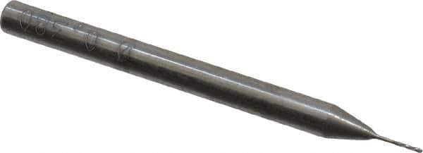 Magafor - 0.381mm Solid Carbide 4 Flute Chucking Reamer - Spiral Flute, 0.118" Straight Shank, 1/16" Flute Length, 1-17/32" OAL - USA Tool & Supply