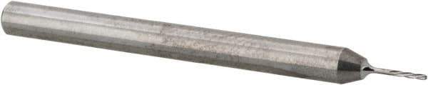 Magafor - 0.4496mm Solid Carbide 4 Flute Chucking Reamer - Spiral Flute, 0.118" Straight Shank, 5/64" Flute Length, 1-17/32" OAL - USA Tool & Supply