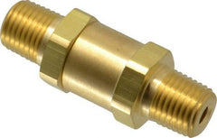 Parker - 3,000 Max psi, 1/4" Pipe, MNPT x MNPT End Connections, Brass Instrumentation Filter - Micro Rating 1, Viton Seal - USA Tool & Supply