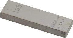 Mitutoyo - 0.135" Rectangular Steel Gage Block - Accuracy Grade 0, Includes Certificate of Inspection - USA Tool & Supply