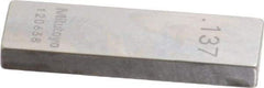 Mitutoyo - 0.137" Rectangular Steel Gage Block - Accuracy Grade 0, Includes Certificate of Inspection - USA Tool & Supply