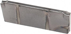 Iscar - DGR JS IC908 Grade, 0.0551" Cutting Width, Carbide Cutoff Insert - 15° Right Hand Lead Angle, 0.0008" Cnr Rad, TiAlN Coated, Double End - USA Tool & Supply