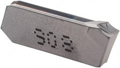 Iscar - 22GIM Grade IC908, 2.2mm Cutting Width Carbide Grooving Insert - Neutral, 0.17mm Corner Radius, TiAlN Finish - USA Tool & Supply