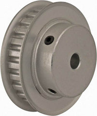 Power Drive - 26 Tooth, 1/4" Inside x 1.635" Outside Diam, Hub & Flange Timing Belt Pulley - 1/4" Belt Width, 1.665" Pitch Diam, 0.438" Face Width, Aluminum - USA Tool & Supply