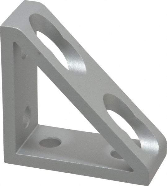 80/20 Inc. - 7/8" Wide, 2" High, Open Shelving 4 Hole Inside Corner Gusset - Aluminum, 2" Deep, Use with Series 10 & Bolt Kit 3393 - USA Tool & Supply