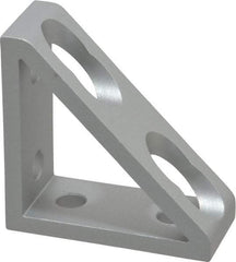 80/20 Inc. - 7/8" Wide, 2" High, Open Shelving 4 Hole Inside Corner Gusset - Aluminum, 2" Deep, Use with Series 10 & Bolt Kit 3393 - USA Tool & Supply