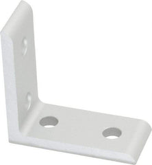 80/20 Inc. - 7/8" Wide, 2" High, Open Shelving 4 Hole Inside Corner Bracket - Aluminum, 2" Deep, Use with Series 10 & Bolt Kit 3393 - USA Tool & Supply