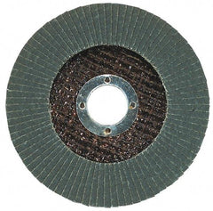 Garryson - 36 Grit, 7" Disc Diam, 7/8" Center Hole, Type 29 Zirconia Alumina Flap Disc - 8,600 Max RPM, Fiberglass Backing, Arbor Attaching System, Coated - USA Tool & Supply