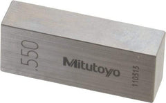 Mitutoyo - 0.55" Rectangular Steel Gage Block - Accuracy Grade 0, Includes Certificate of Inspection - USA Tool & Supply