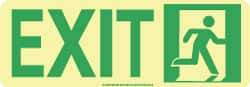 NMC - Exit, Polyester Exit Sign - 13" Wide x 4-1/2" High, Glow-in-the-Dark - USA Tool & Supply