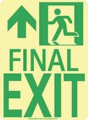NMC - Final Exit, Polyester Exit Sign - 8" Wide x 11" High, Glow-in-the-Dark - USA Tool & Supply