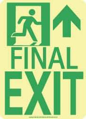 NMC - Final Exit, Polyester Exit Sign - 8" Wide x 11" High, Glow-in-the-Dark - USA Tool & Supply
