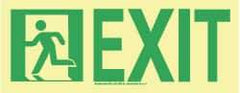 NMC - Exit, Plastic Exit Sign - 13" Wide x 4-1/2" High, Glow-in-the-Dark - USA Tool & Supply