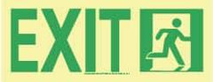 NMC - Exit, Plastic Exit Sign - 13" Wide x 4-1/2" High, Glow-in-the-Dark - USA Tool & Supply