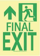 NMC - Final Exit, Plastic Exit Sign - 8" Wide x 11" High, Glow-in-the-Dark - USA Tool & Supply