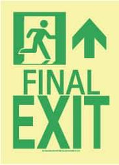 NMC - Final Exit, Plastic Exit Sign - 8" Wide x 11" High, Glow-in-the-Dark - USA Tool & Supply