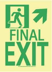 NMC - Final Exit, Plastic Exit Sign - 8" Wide x 11" High, Glow-in-the-Dark - USA Tool & Supply