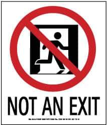 NMC - Not an Exit, Plastic Exit Sign - 5-1/2" Wide x 6-1/2" High, Glow-in-the-Dark - USA Tool & Supply