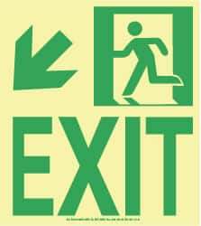 NMC - Exit, Plastic Exit Sign - 8" Wide x 9" High, Glow-in-the-Dark - USA Tool & Supply