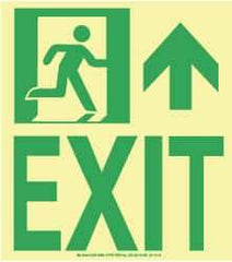 NMC - Exit, Plastic Exit Sign - 8" Wide x 9" High, Glow-in-the-Dark - USA Tool & Supply