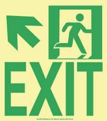 NMC - Exit, Plastic Exit Sign - 8" Wide x 9" High, Glow-in-the-Dark - USA Tool & Supply