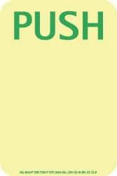 NMC - Push, Polyester Exit Sign - 4" Wide x 6" High, Glow-in-the-Dark - USA Tool & Supply