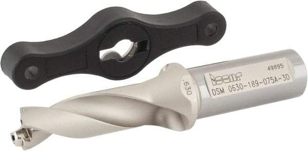 Iscar - 0.63 to 0.665" Diam, 3xD, 1.89" Max Depth, 3/4" Shank Diam, 4.57" OAL, Replaceable Tip Drill - IDK, IDM, IDN, IDP Insert, 16 Seat Size, DSM Toolholder, Series ChamDrillJet - USA Tool & Supply