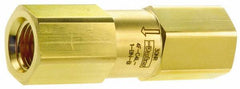Parker - 3/4" Brass Check Valve - Inline, FNPT x FNPT, 3,000 WOG - USA Tool & Supply