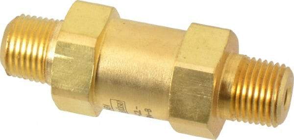 Parker - 1/8" Brass Check Valve - Inline, MNPT x MNPT, 3,000 WOG - USA Tool & Supply