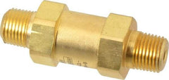 Parker - 1/8" Brass Check Valve - Inline, MNPT x MNPT, 3,000 WOG - USA Tool & Supply