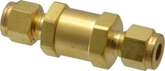 Parker - 1/4" Brass Check Valve - Inline, Comp x Comp, 3,000 WOG - USA Tool & Supply