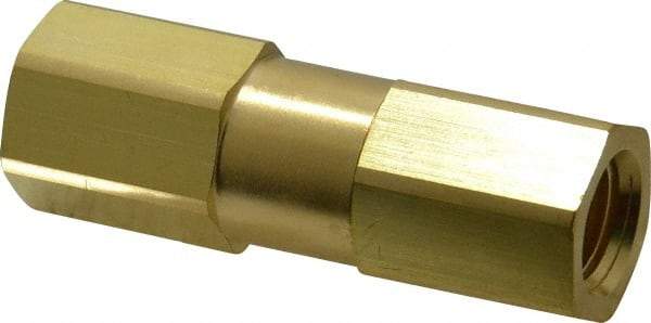 Parker - 1/4" Brass Check Valve - Inline, FNPT x FNPT, 3,000 WOG - USA Tool & Supply