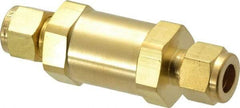 Parker - 3/8" Brass Check Valve - Inline, Comp x Comp, 3,000 WOG - USA Tool & Supply