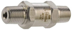 Parker - 1/8" Stainless Steel Check Valve - Inline, MNPT x MNPT, 6,000 WOG - USA Tool & Supply