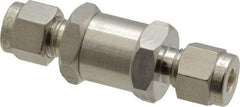 Parker - 1/4" Stainless Steel Check Valve - Inline, Comp x Comp, 6,000 WOG - USA Tool & Supply