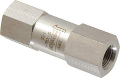 Parker - 3/8" Stainless Steel Check Valve - Inline, FNPT x FNPT, 6,000 WOG - USA Tool & Supply