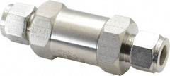 Parker - 1/2" Stainless Steel Check Valve - Inline, Comp x Comp, 6,000 WOG - USA Tool & Supply