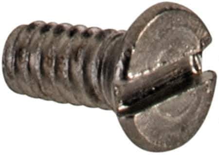 Value Collection - M1.6x0.35 Metric Coarse, 4mm OAL Slotted Drive Machine Screw - Flat Head, Grade 18-8 & A2 Stainless Steel, Uncoated, Without Washer - USA Tool & Supply