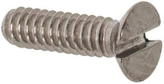 Value Collection - M1.6x0.35 Metric Coarse, 6mm OAL Slotted Drive Machine Screw - Flat Head, Grade 18-8 & A2 Stainless Steel, Uncoated, Without Washer - USA Tool & Supply