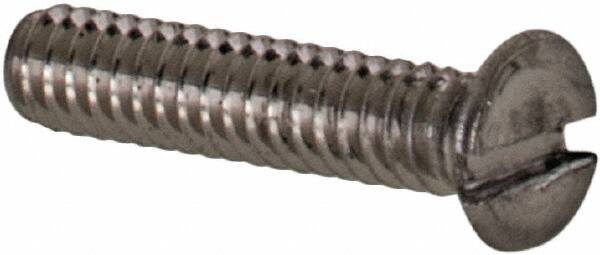 Value Collection - M1.6x0.35 Metric Coarse, 8mm OAL Slotted Drive Machine Screw - Flat Head, Grade 18-8 & A2 Stainless Steel, Uncoated, Without Washer - USA Tool & Supply