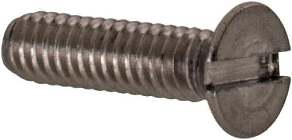 Value Collection - M2x0.40 Metric Coarse, 8mm OAL Slotted Drive Machine Screw - Flat Head, Grade 18-8 & A2 Stainless Steel, Uncoated, Without Washer - USA Tool & Supply