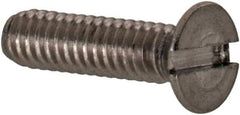 Value Collection - M2x0.40 Metric Coarse, 8mm OAL Slotted Drive Machine Screw - Flat Head, Grade 18-8 & A2 Stainless Steel, Uncoated, Without Washer - USA Tool & Supply