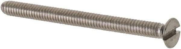 Value Collection - M2x0.40 Metric Coarse, 25mm OAL Slotted Drive Machine Screw - Flat Head, Grade 18-8 & A2 Stainless Steel, Uncoated, Without Washer - USA Tool & Supply