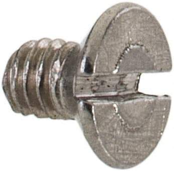 Value Collection - M2.5x0.45 Metric Coarse, 4mm OAL Slotted Drive Machine Screw - Flat Head, Grade 18-8 & A2 Stainless Steel, Uncoated, Without Washer - USA Tool & Supply